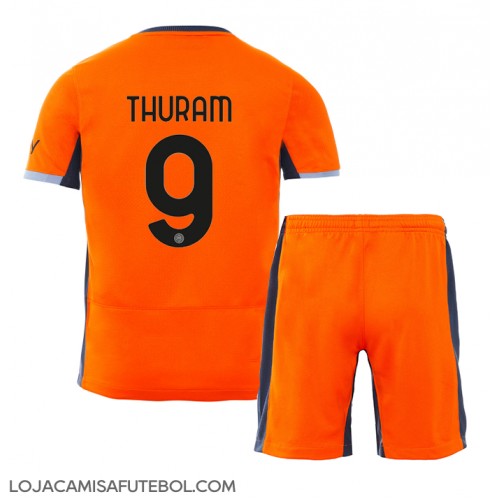 Camisa de Futebol Inter Milan Marcus Thuram #9 Equipamento Alternativo Infantil 2023-24 Manga Curta (+ Calças curtas)